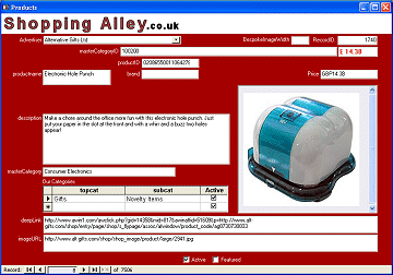 Shopping Alley Product and Merchant Database