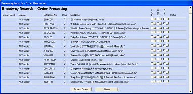 Broadway Records Order Processing Form